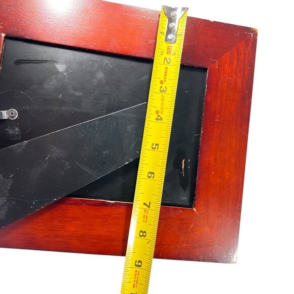 Vtg Sicura Wood Wicker Rectangular Picture Frame 5x7 photo easel Boho Rustic - Picture 14 of 16